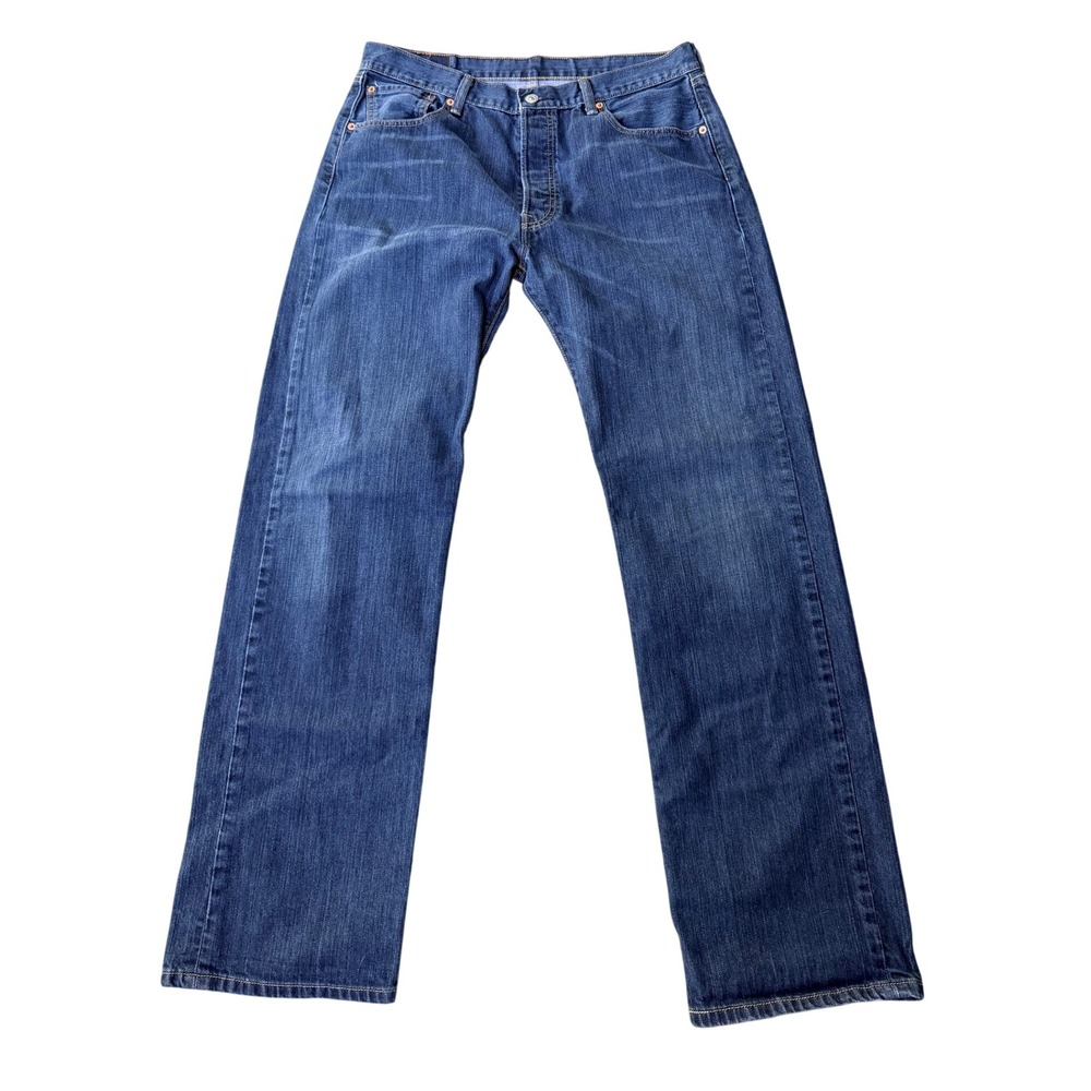 Levi's 501 Original Fit Jeans Men 36x34 Dark Wash Button Fly 100% Cotton